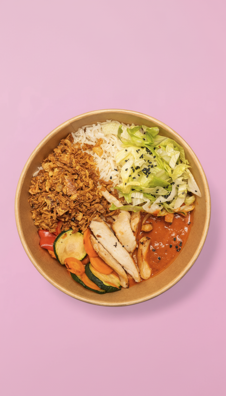 Indische Curry Bowl &amp; Getränk für 2 Personen