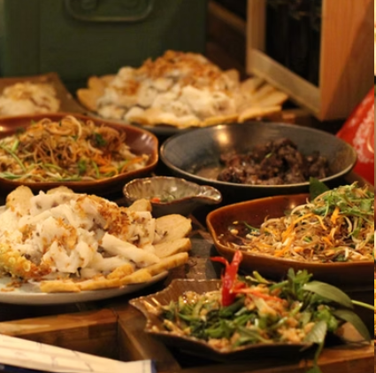 Asiatisch vegetarisches Brunch-Buffet