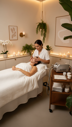 Mikrodermabrasion mit Massage und Collagen-Maske