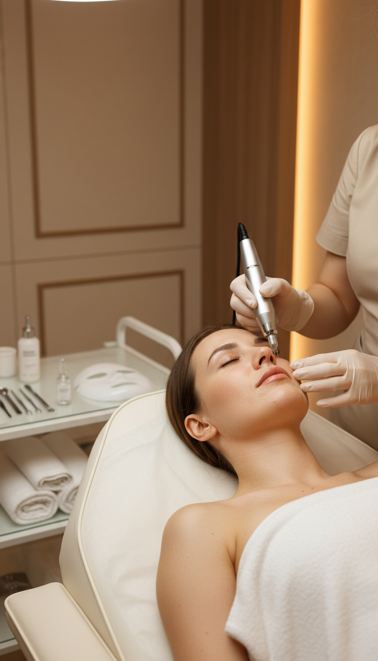 Microneedling-Behandlungen mit Kollagen und Maske