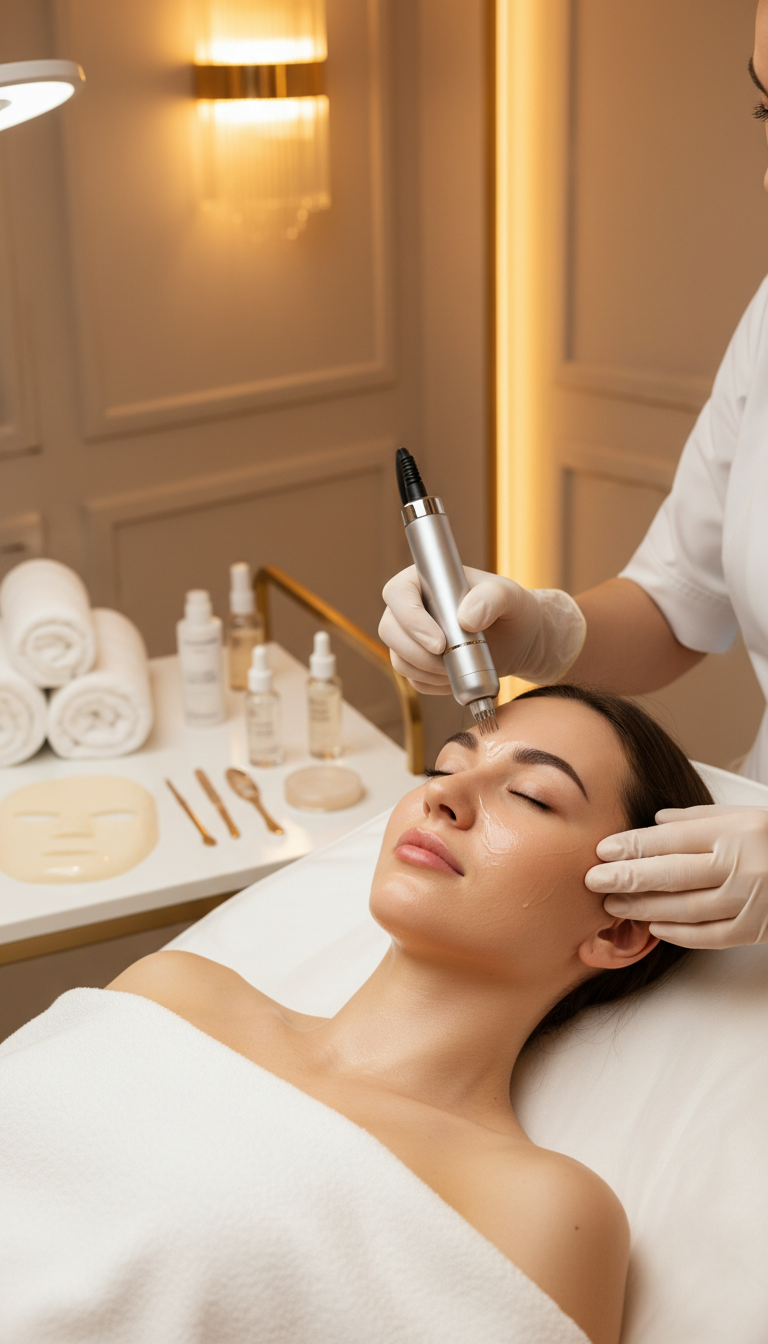 Microneedling-Behandlungen mit Kollagen und Maske
