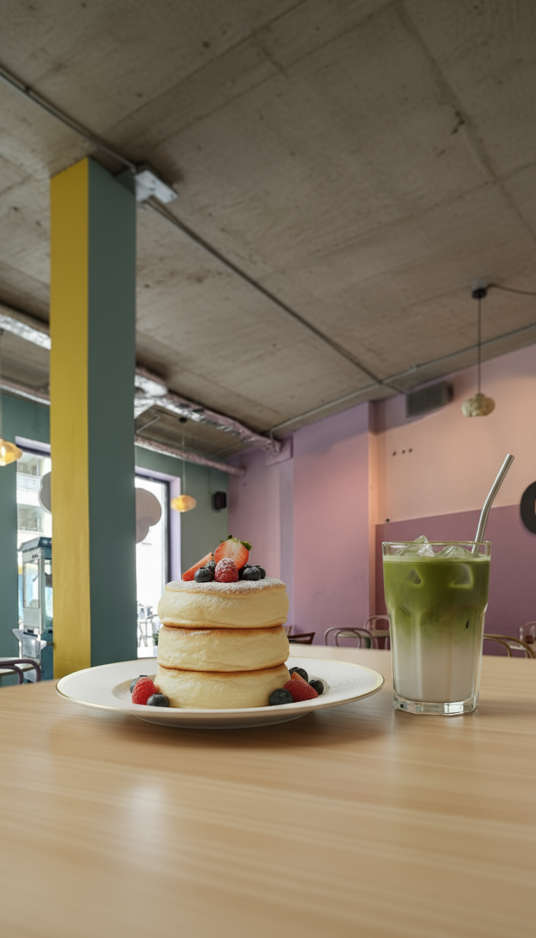 Souffle Pancake &amp; Iced Matcha Latte