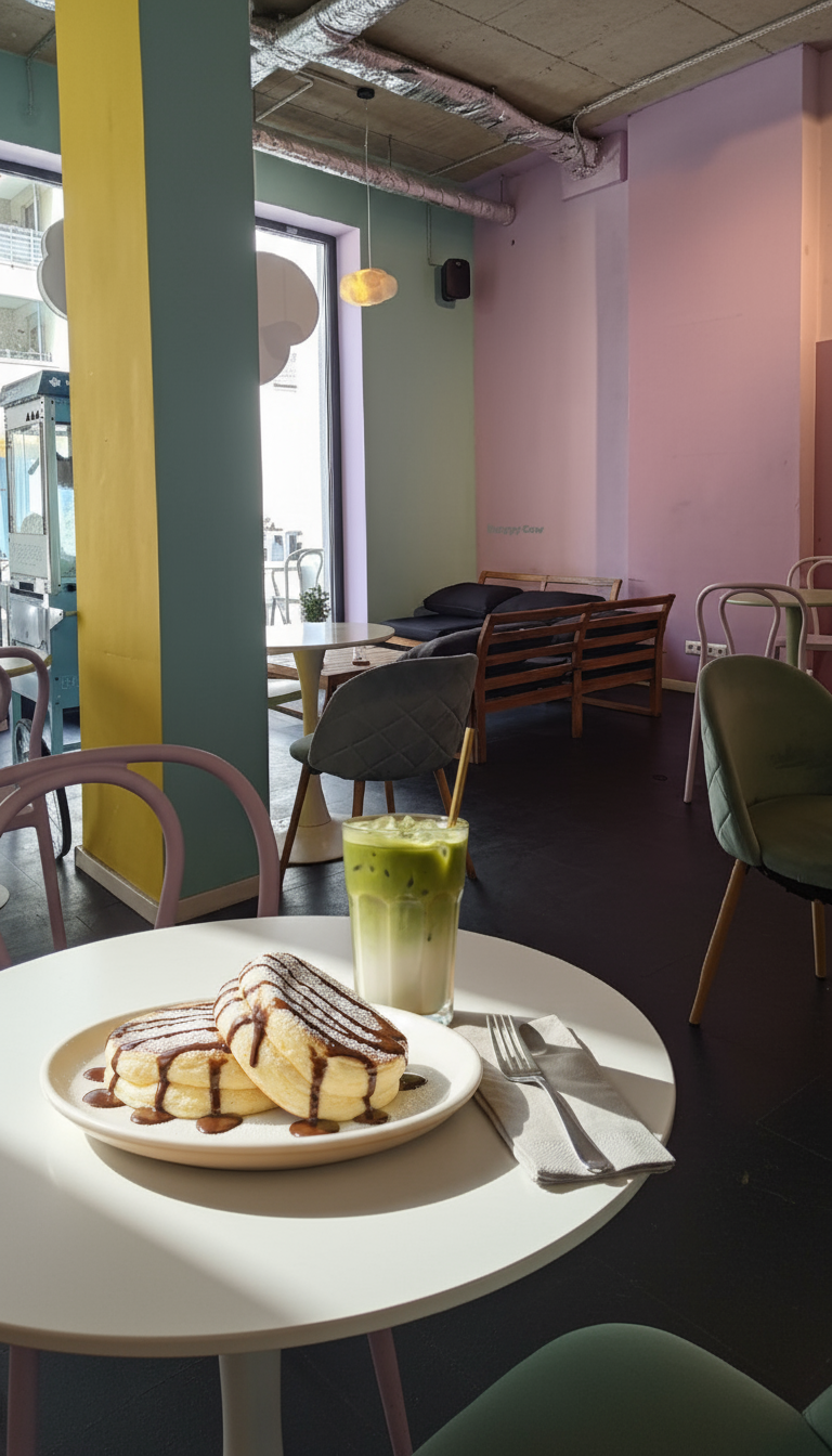 Souffle Pancake &amp; Iced Matcha Latte