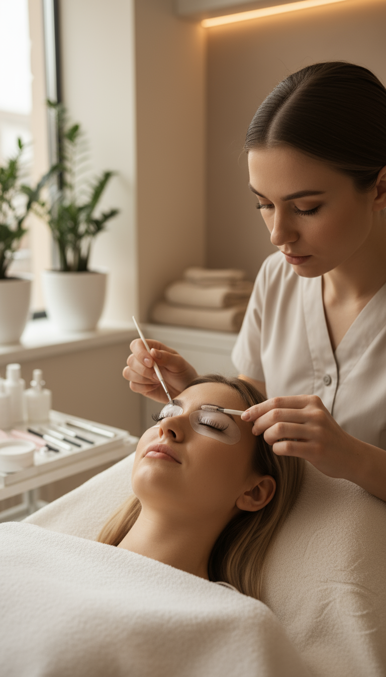 Wimpern- oder Augenbrauenlifting