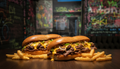 Philly Cheesesteak Sandwich &amp; Beilagen für 2 Personen