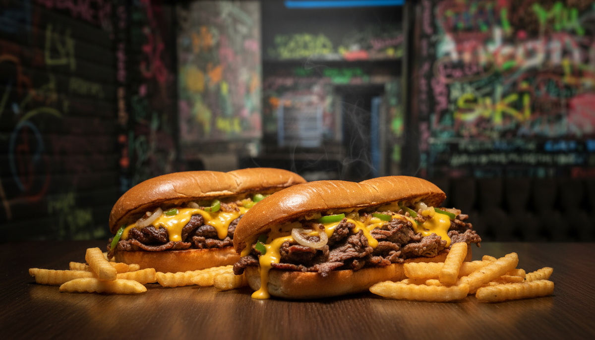 Philly Cheesesteak Sandwich &amp; Beilagen für 2 Personen