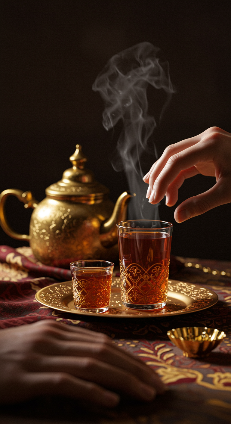 2 traditionell zubereitete Mocca oder 2 Schwarztee mit Cardamom