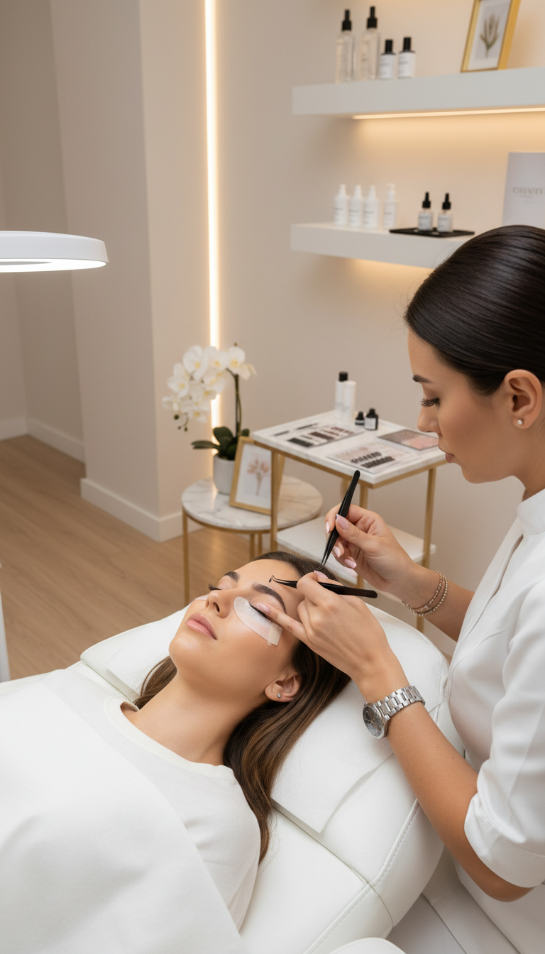 Wimpernverlängerung 1:1 Technik