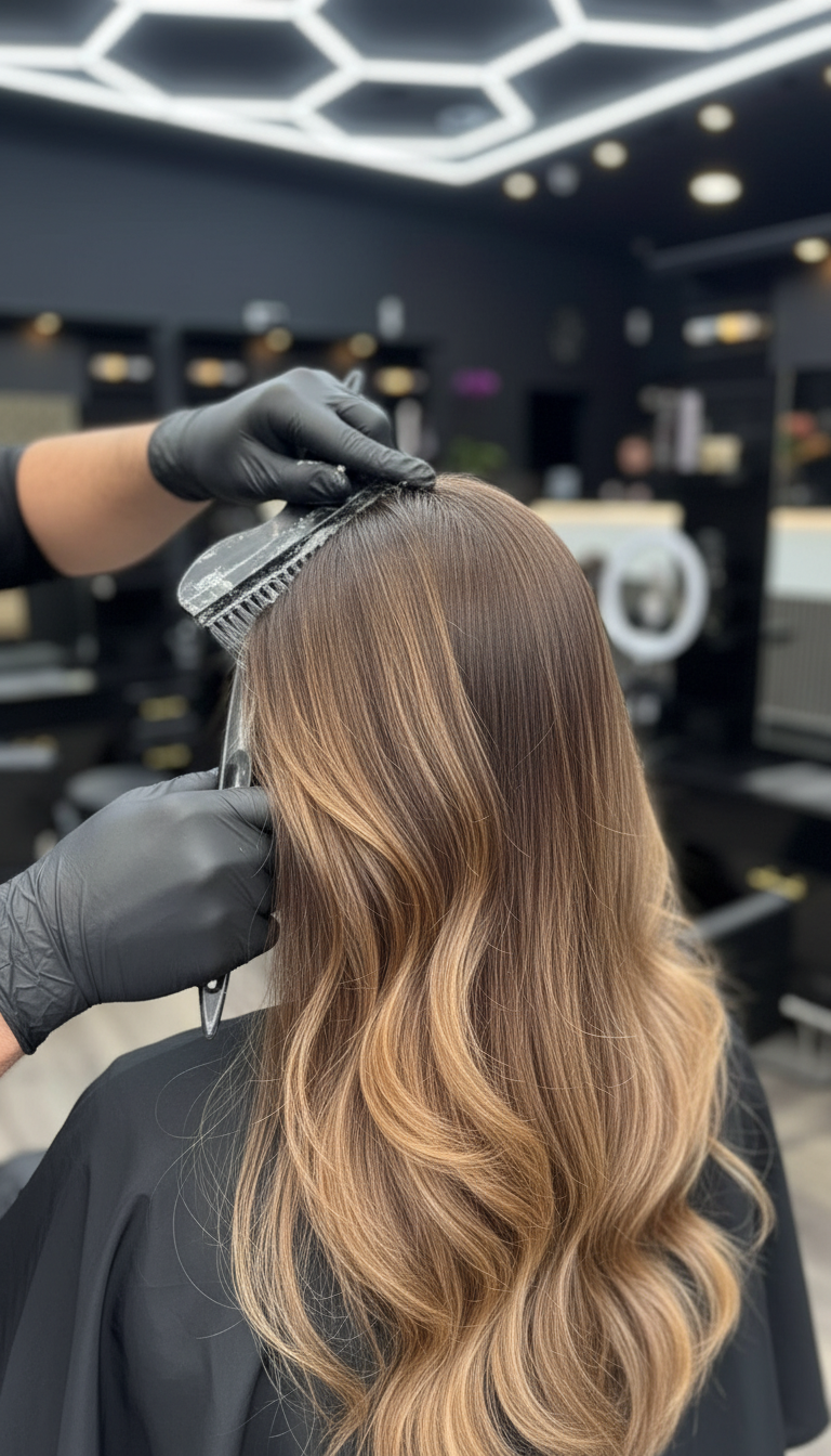 Balayage mit Glossing, Schnitt & Styling