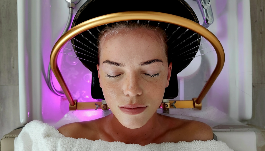 Frau entspannt bei einer Head Spa Behandlung im House of Headspa in Köln Düsseldorf Wuppertal