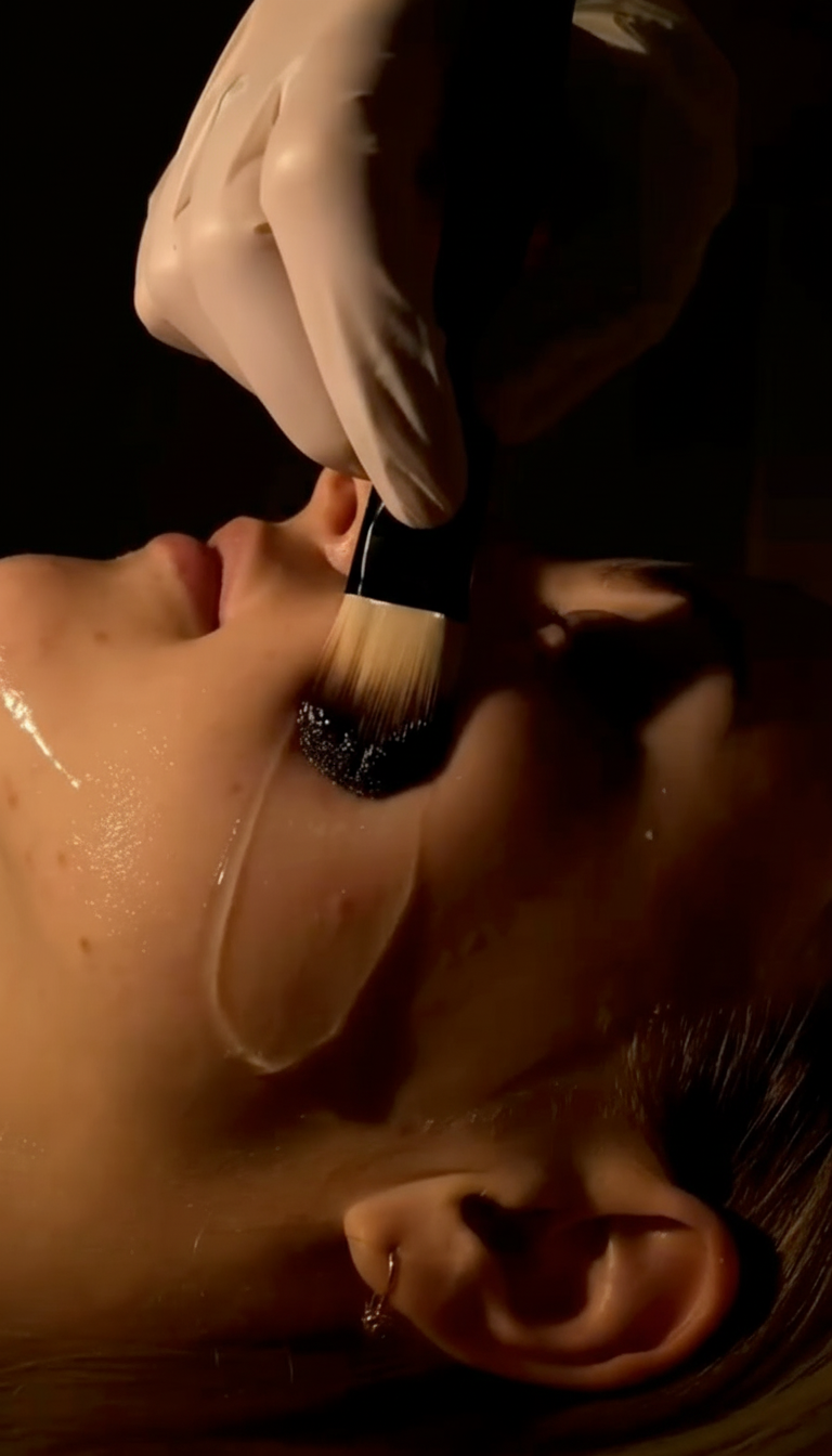 Gesichtsreinigung mit Fruchtsäurepeeling