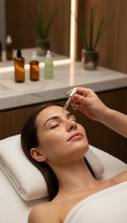 Frau erhält ein Serum während einer Microneedling Behandlung im Jade Institut Düsseldorf