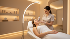 Frau erhält eine Microneedling Gesichtsbehandlung im Jade Institut in Düsseldorf
