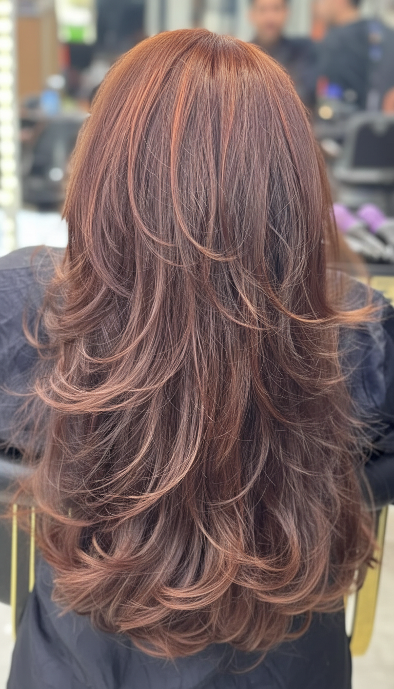 Braunes Haar mit Balayage Farbverlauf im Salon Hamad Hair Cut in Dortmund