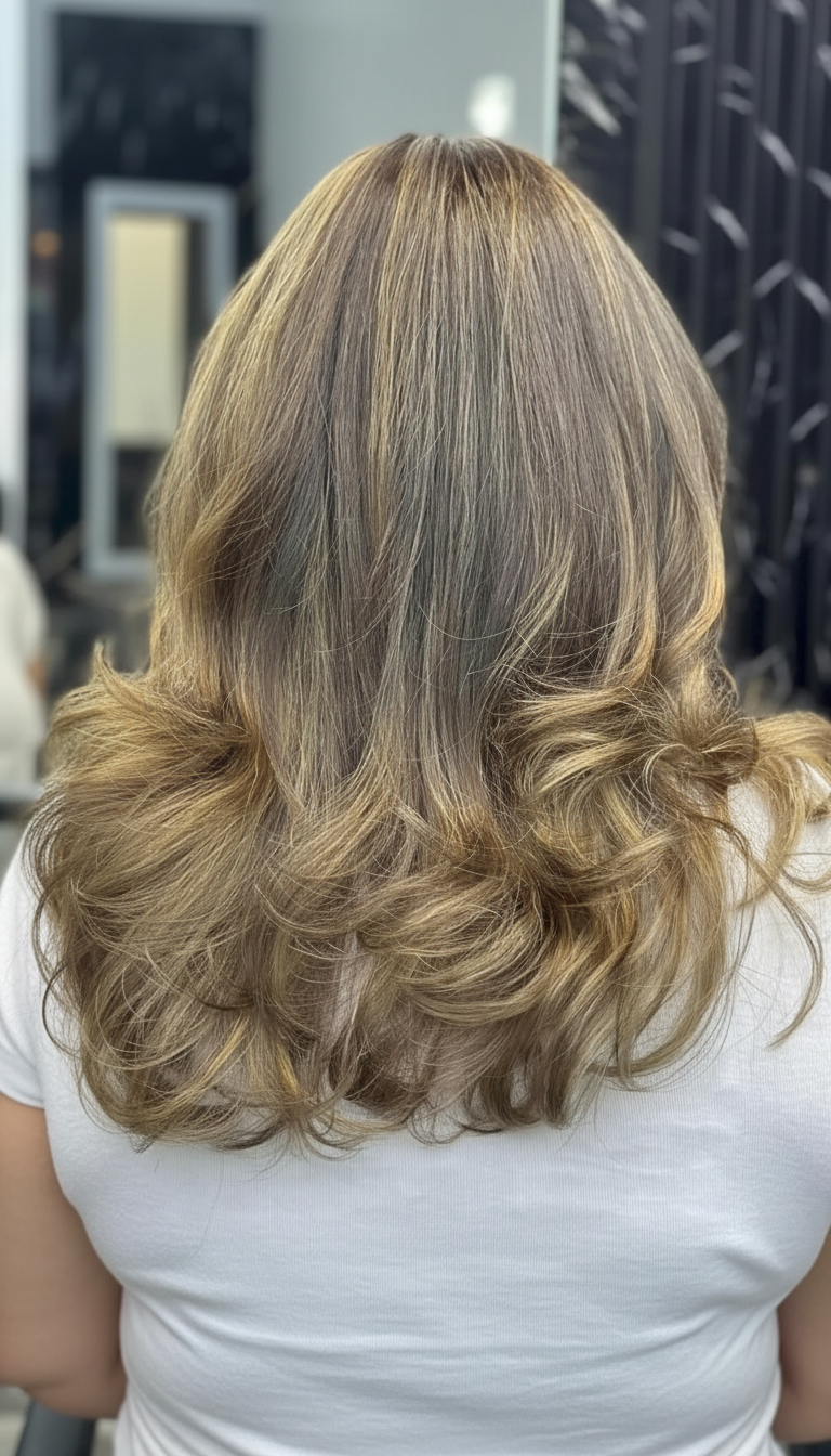 Ergebnis eines Damenhaarschnitts im Salon Hamad Hair Cut in Dortmund