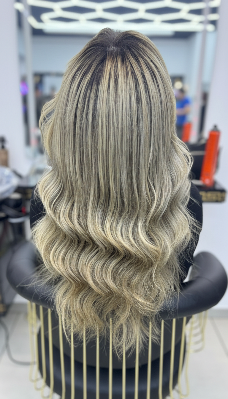 Langes welliges Haar mit Balayage Farbverlauf im Salon Hamad Hair Cut in Dortmund