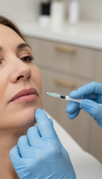 Frau erhält eine Botulinum Behandlung an der Lippe bei Proface Aesthetics in Oberhausen