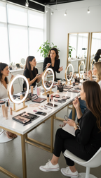 Gruppe von Teilnehmerinnen bei einem Make up Workshop von Verena Bender in Overath
