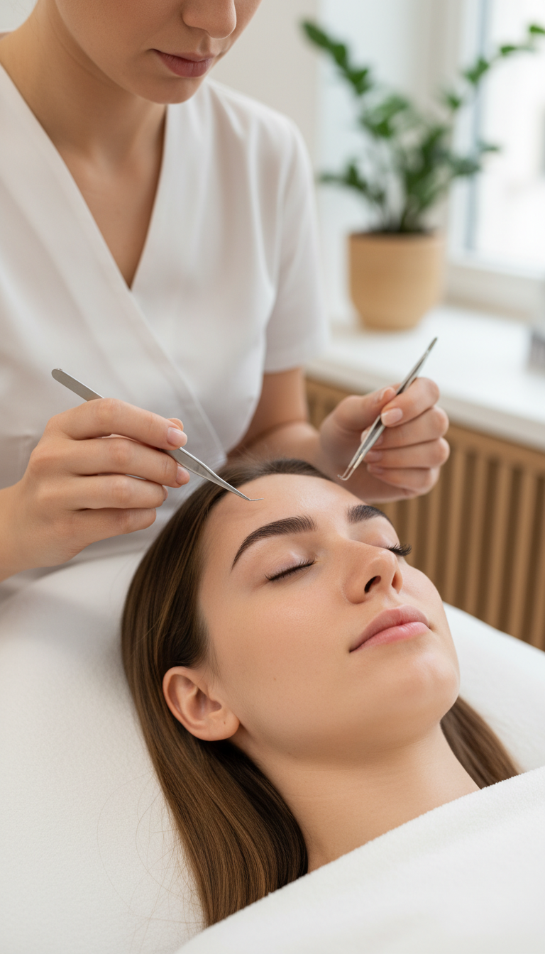 Frau erhält ein Lashlifting an den Wimpern im Studio Disi Laser und Beauty in München