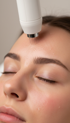 Microneedling Behandlung im Gesicht bei Nikis Beauty in Hilden zur Hauterneuerung und Verbesserung des Hautbildes.