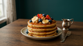 All You Can Eat Pancakes bei PancakeOrama Troisdorf – frisch gestapelte Pancakes mit Beeren, Bananen und süßen Toppings als Frühstücks- und Dessertgenuss