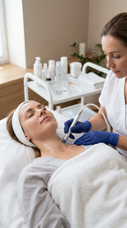 Microdermabrasion bei By Beauty Fee Essen – professionelle Behandlung im Halsbereich zur sanften Hauterneuerung und Verfeinerung des Hautbildes