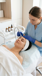 Microdermabrasion bei By Beauty Fee Essen – gezielte Behandlung der Stirn zur sanften Hauterneuerung und Verfeinerung des Hautbildes