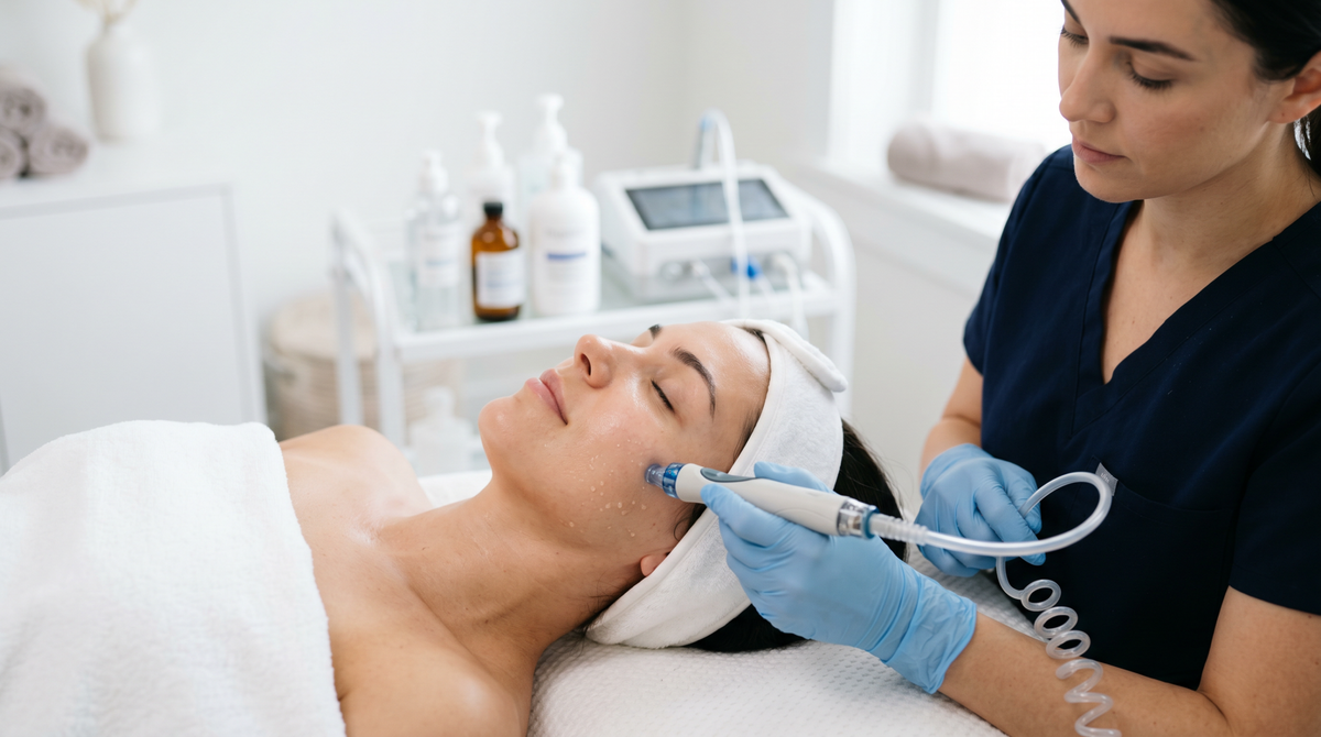 Aquafacial bei Laserlux München – professionelle Gesichtsbehandlung mit moderner Technologie zur Tiefenreinigung, Hydration und Verfeinerung des Hautbildes