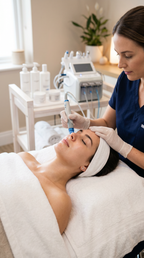 Aquafacial bei Laserlux München – professionelle Gesichtsbehandlung zur Tiefenreinigung, Hydration und Verfeinerung des Hautbildes mit moderner Technologie