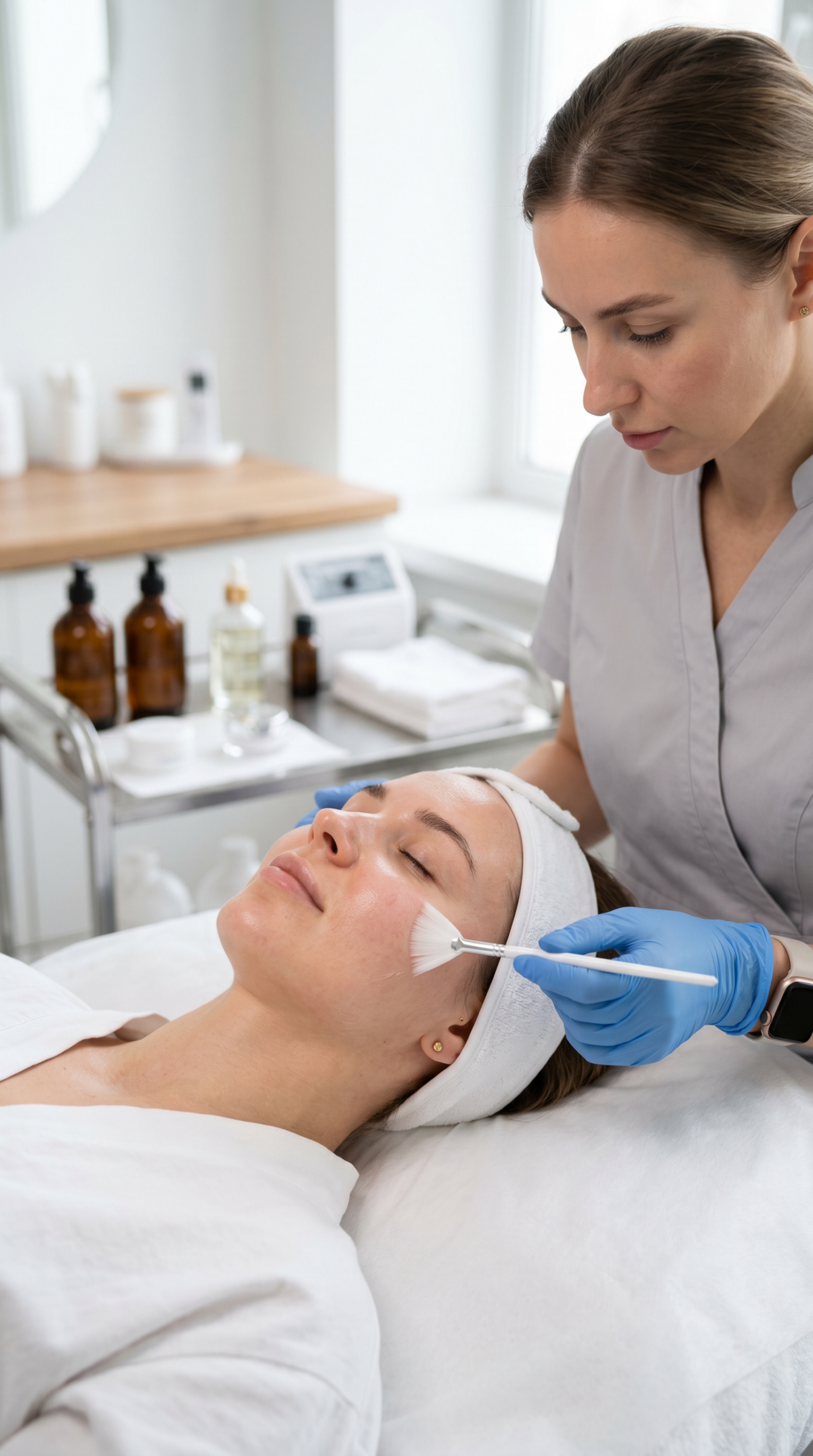 Fruchtsäure Peeling bei My Beauty Corner – professionelle Gesichtsbehandlung mit aufgetragenem Peeling zur Verfeinerung und Erneuerung des Hautbildes
