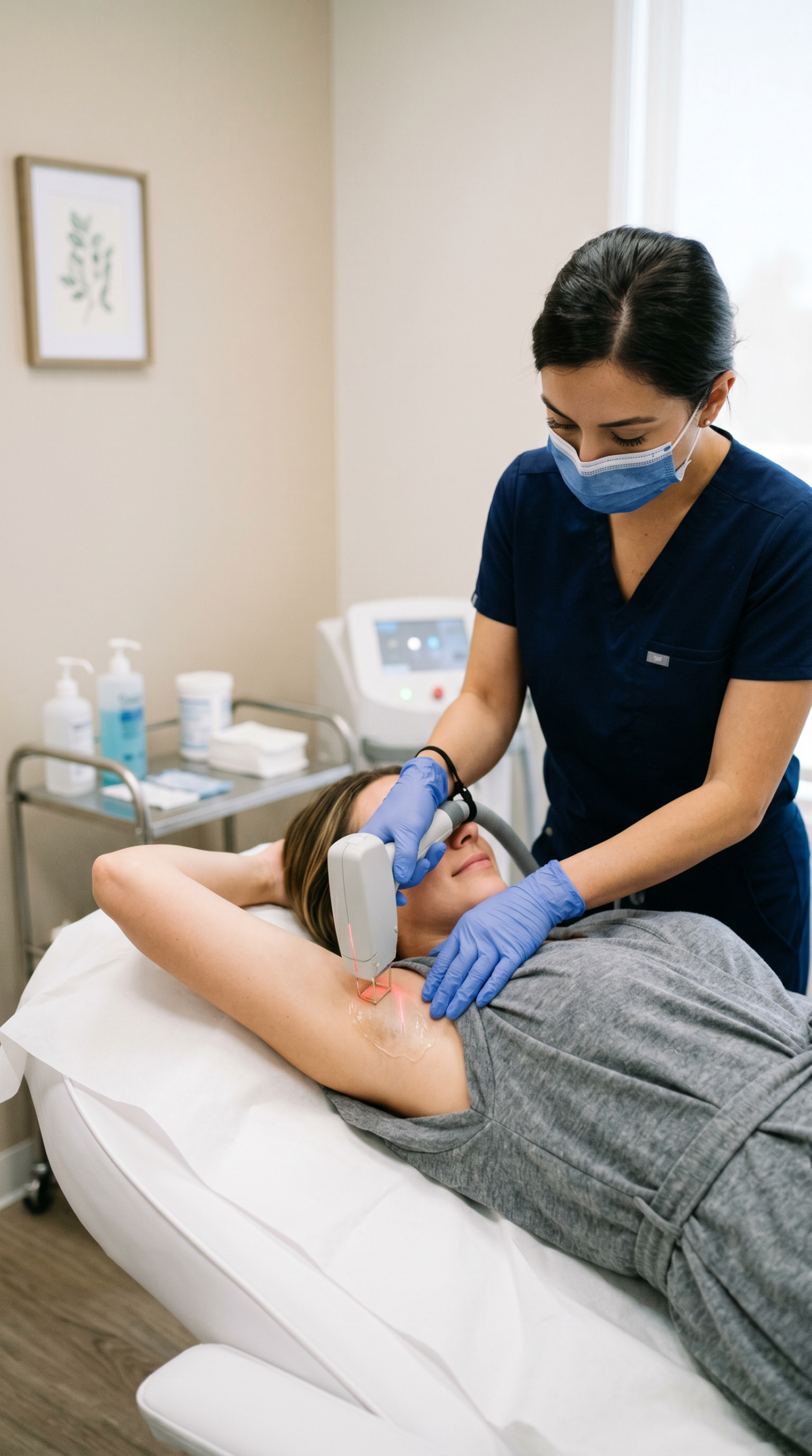 Laser Haarentfernung im Achselbereich bei Ricci Hair & Beauty Düsseldorf – professionelle Behandlung zur dauerhaften Haarreduktion