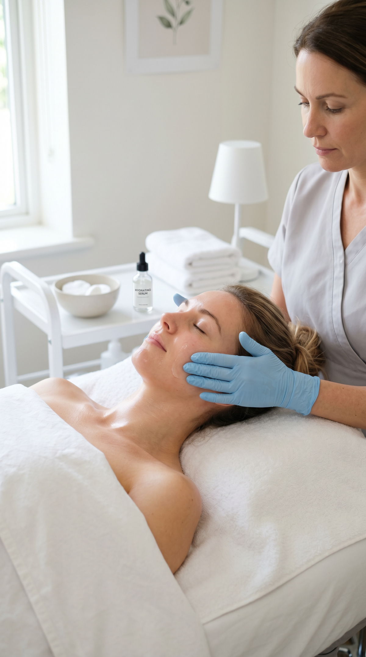 Klassische Gesichtsbehandlung im Asal Kosmetikstudio Dortmund – auftragendes Serum und professionelle Gesichtspflege für eine gepflegte Haut