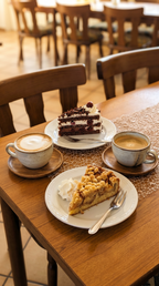 Kaffee und Kuchen bei Gastro All Bü Schü Wattenscheid – hausgemachte Kuchenstücke und Kaffeespezialitäten für eine genussvolle Auszeit in gemütlicher Atmosphäre