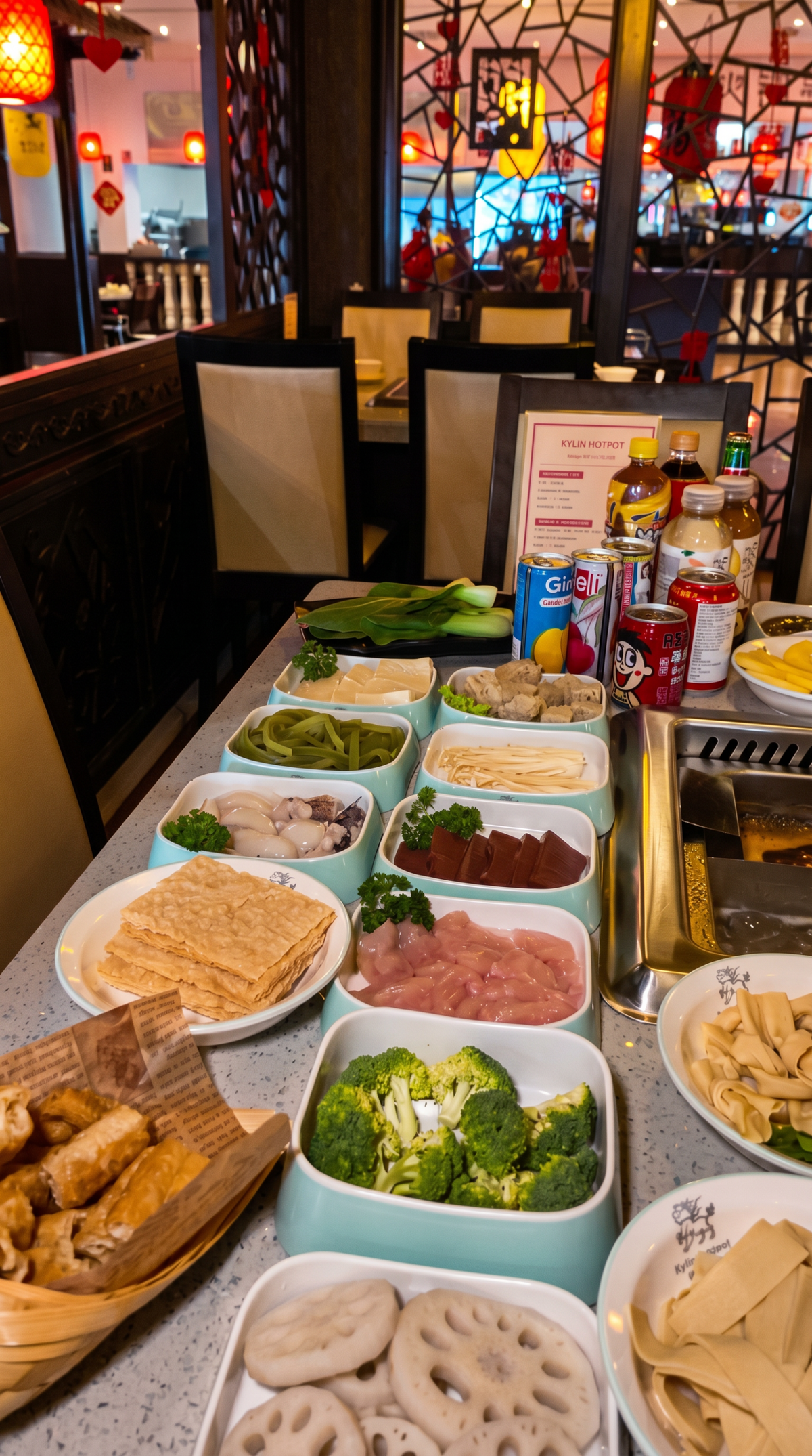 All You Can Eat Hotpot bei Kylin Hotpot Dreieich – große Auswahl an Fleisch, Gemüse, Nudeln, Tofu und weiteren Zutaten für ein individuelles Hotpot Erlebnis
