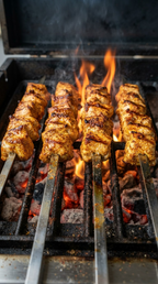 Hähnchenspieß-Grillteller mit Getränk für 2 Personen