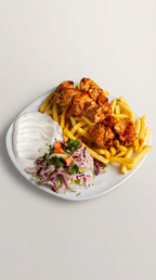 Hähnchenspieß-Grillteller mit Getränk für 2 Personen