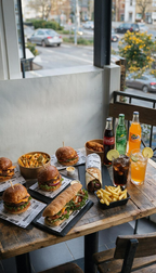 Burger, Baguette oder Wrap Menü für 2 Personen
