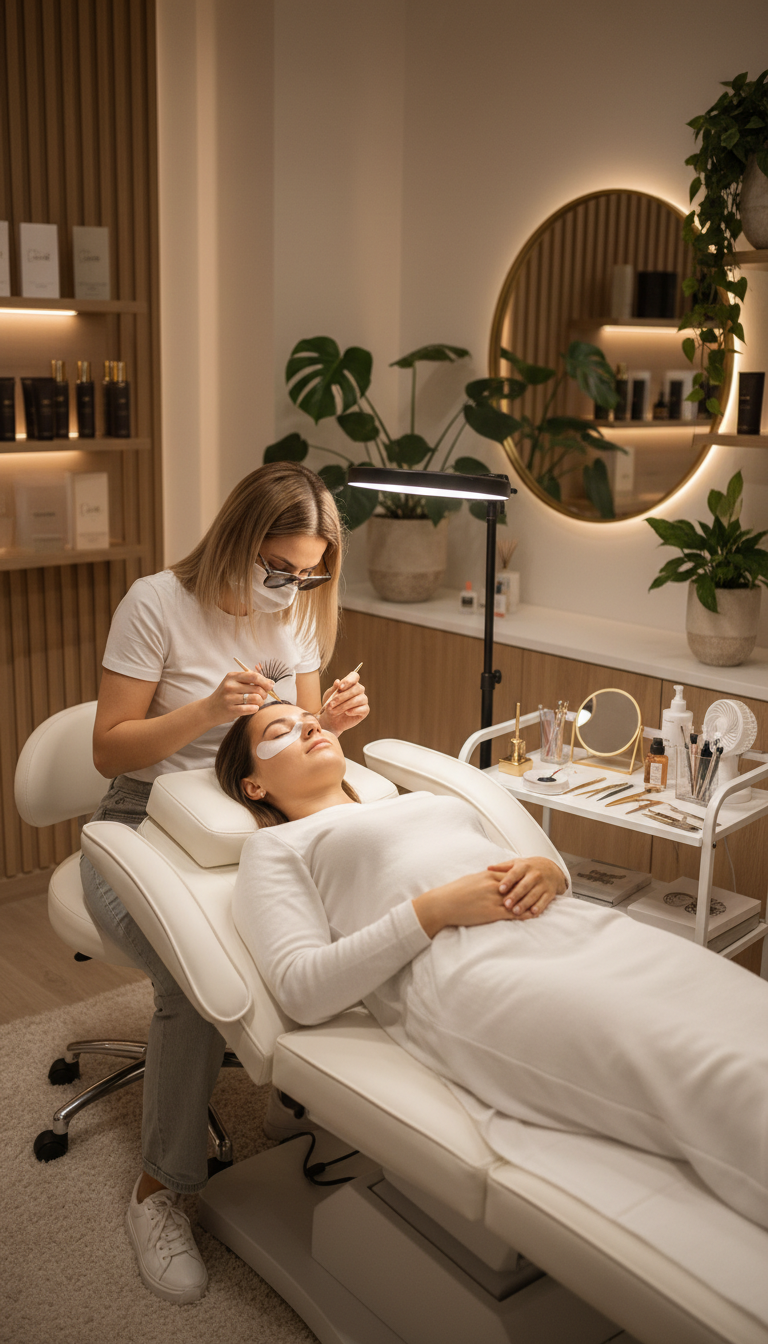 Wimpernverlängerung mit der Volumentechnik