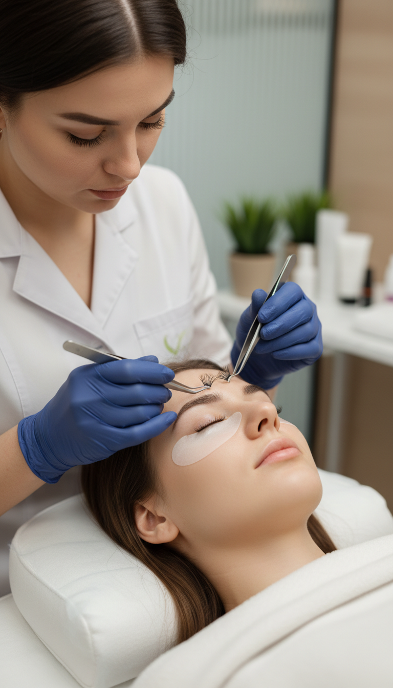 Wimpernverlängerung mit der Volumentechnik