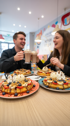 2 x WonderWaffeln mit Heißgetränk nach Wahl