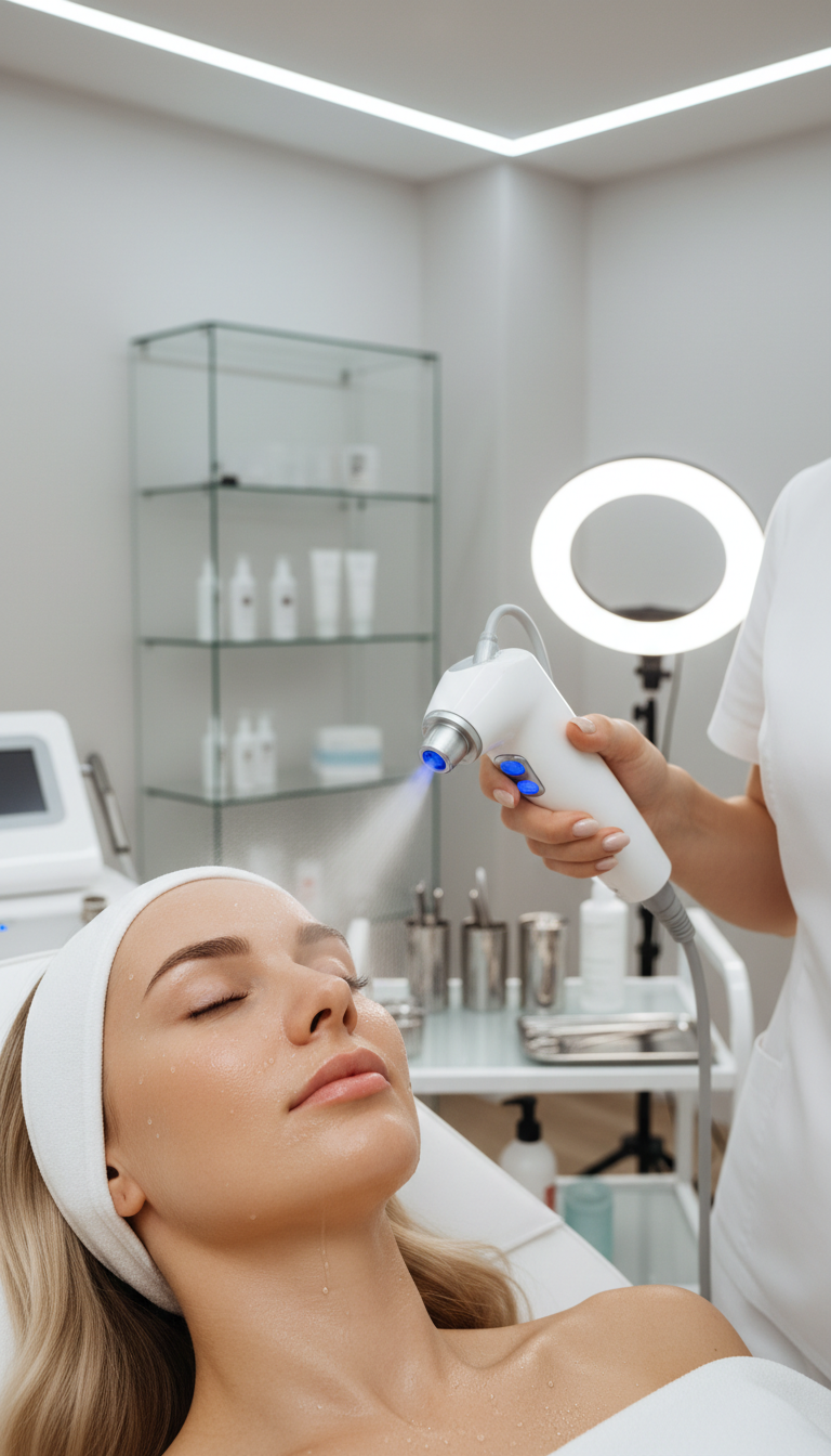 Aquafacial mit Jet Peel und Lichttherapie