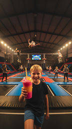 Trampolinspaß und Slusheis