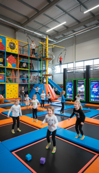 Kombi Ticket Trampolino und Hi-Fly für die ganze Familie mit Slusheis und Heißgetränk