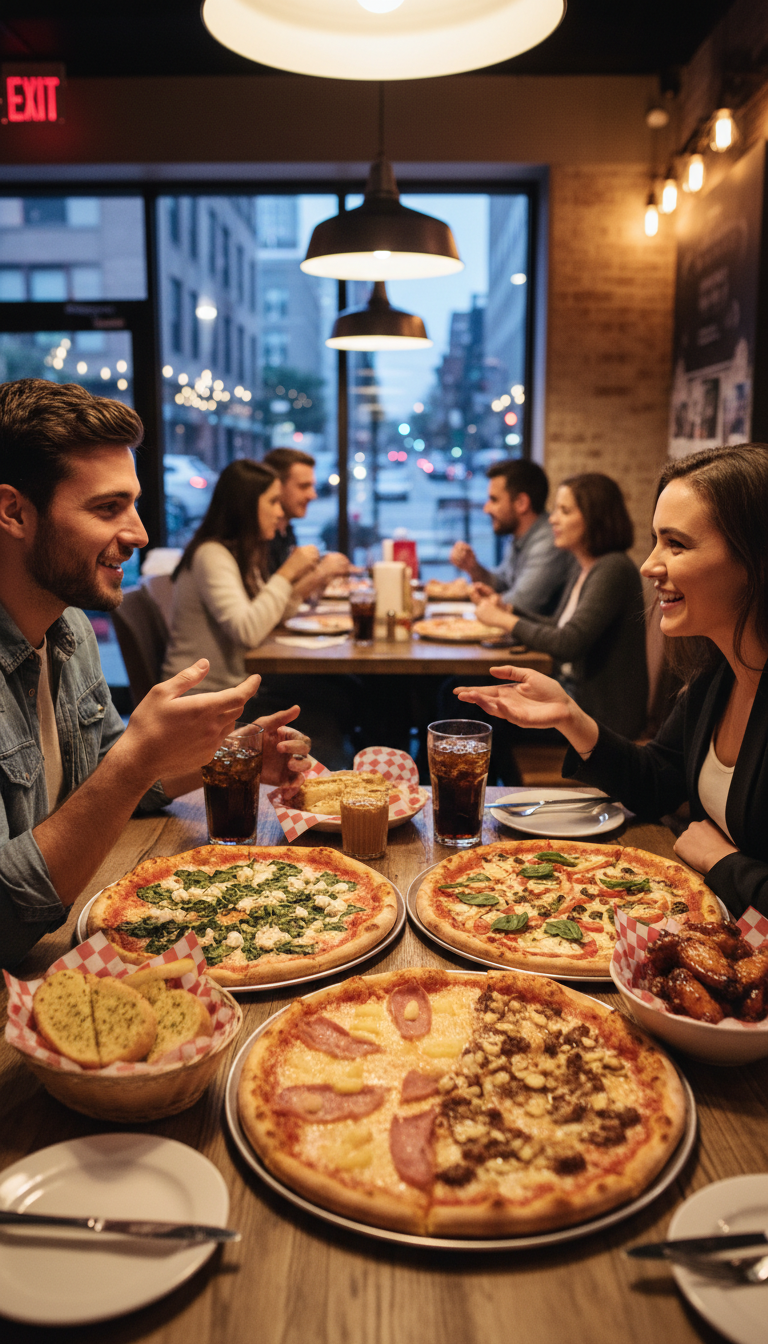 Pizza mit Beilage und Getränk für bis zu 4 Personen