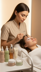 Wimpern- und Augenbrauen-Lifting mit Färben