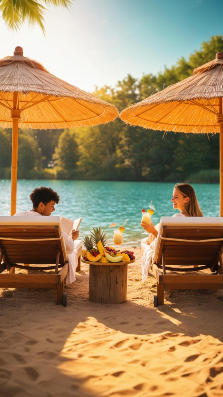 Tagesticket mit Liegen, Cocktails &amp; Fruchtplatte für 2 Personen