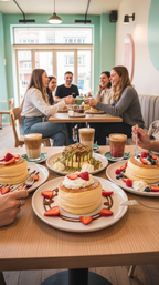 Soufflé-Pancakes mit Heißgetränken nach Wahl für 2 Personen