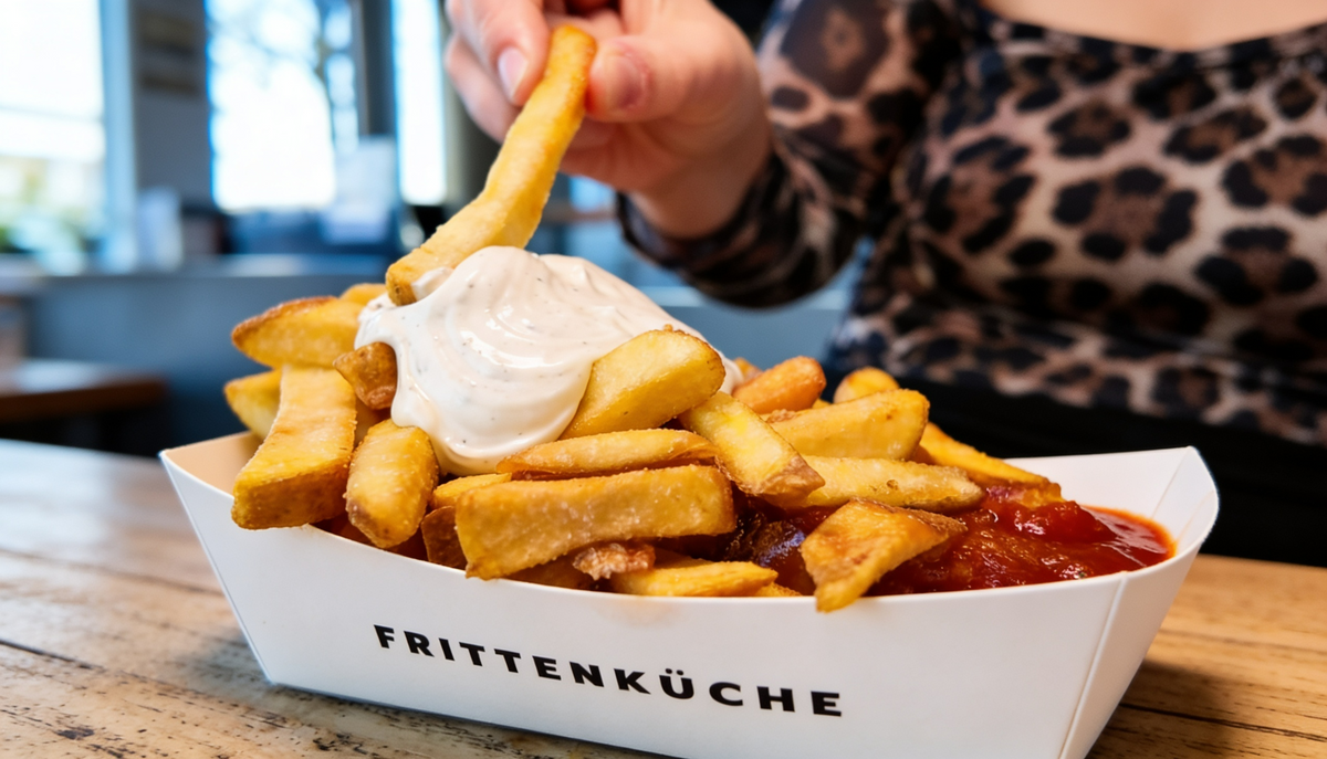 2x Currywurst Pommes mit Sauce nach Wahl
