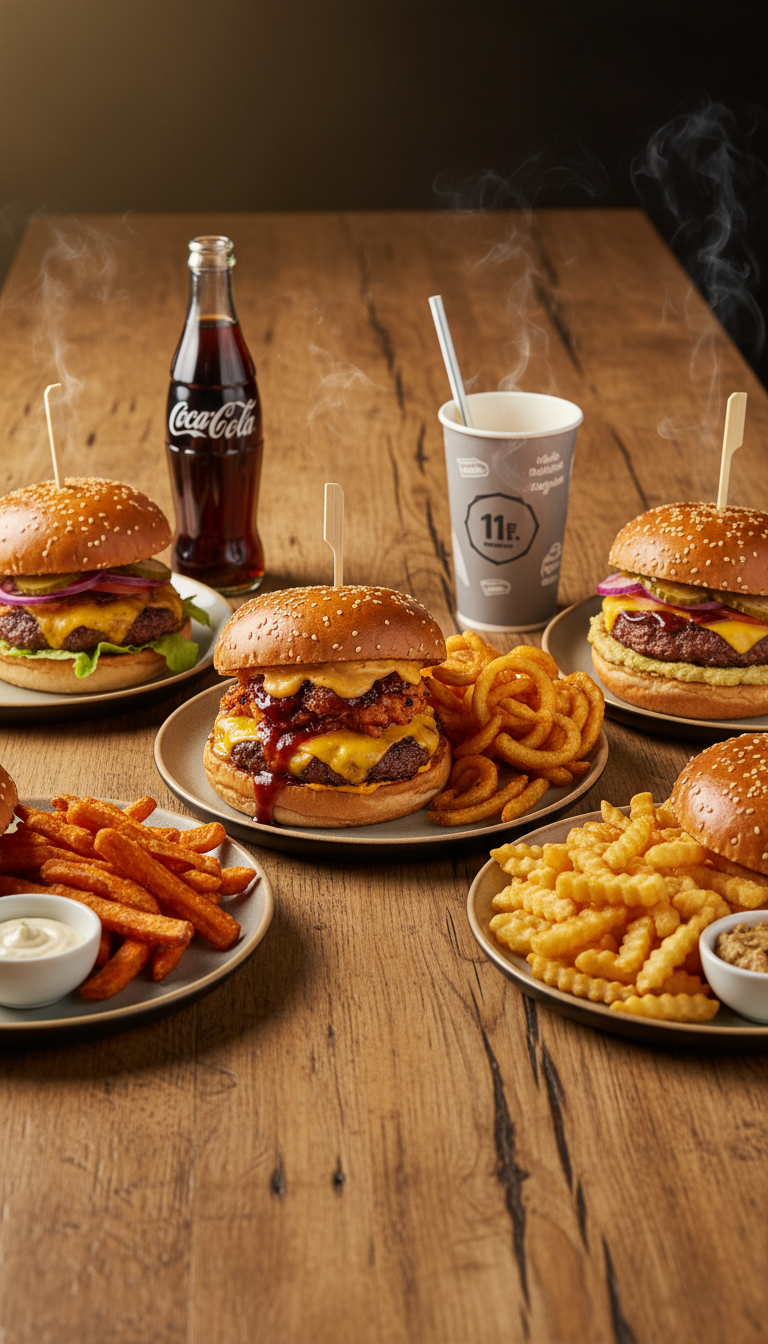 Burger oder Vegan Burger Menü nach Wahl